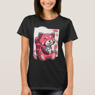 いちごミルク入り赤パンダ Tシャツ