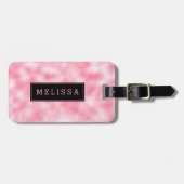 いちごモダンとクリームグリッターのテクスチャ ラゲッジタグ (正面横)