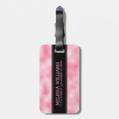 いちごモダンとクリームグリッターのテクスチャ ラゲッジタグ (裏面縦)