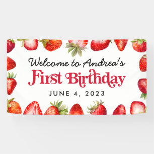いちごモダンキッズファースト誕生日へようこそ 横断幕