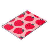 いちごモダンシームレスパターン。大きな赤 ノートブック (左側)