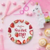 いちごモダンスイートワン第1誕生日女子 ペーパープレート (パーティー)