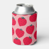 いちごモダンピンクシームレスパターン 缶クーラー (缶正面)