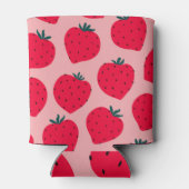 いちごモダンピンクシームレスパターン 缶クーラー (裏面)