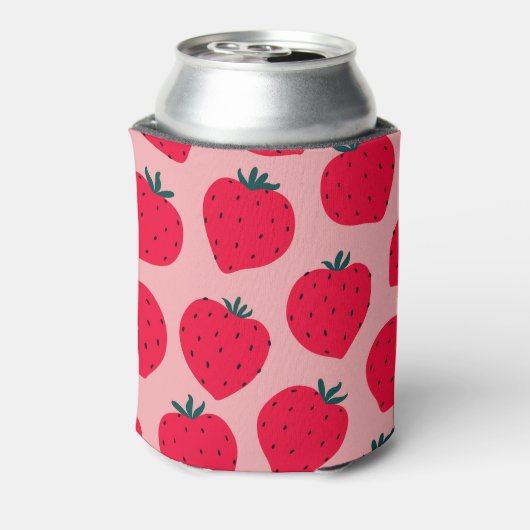 いちごモダンピンクシームレスパターン 缶クーラー (缶裏面)