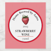 いちごモダンワインボトル ワインラベル (シングルラベル)