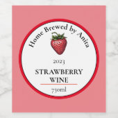 いちごモダンワインボトル ワインラベル (シングルラベル)