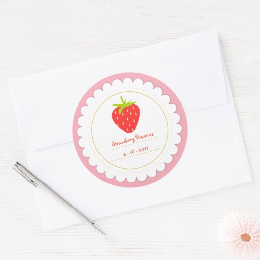 いちごラベルのシール ラウンドシール (封筒)