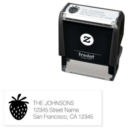 いちごロゴカスタムの自己手書きアドレスのスタンプ セルフインキングスタンプ (インサイチュ)