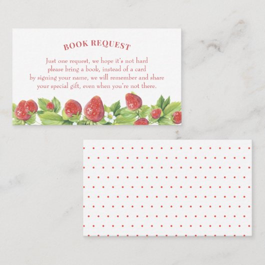 いちご予約の依頼またはベビーカード用の予約 名刺 (正面/裏面)