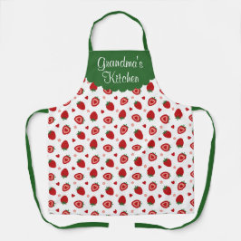 いちご全周プリントパーソナライズされたエプロン エプロン
