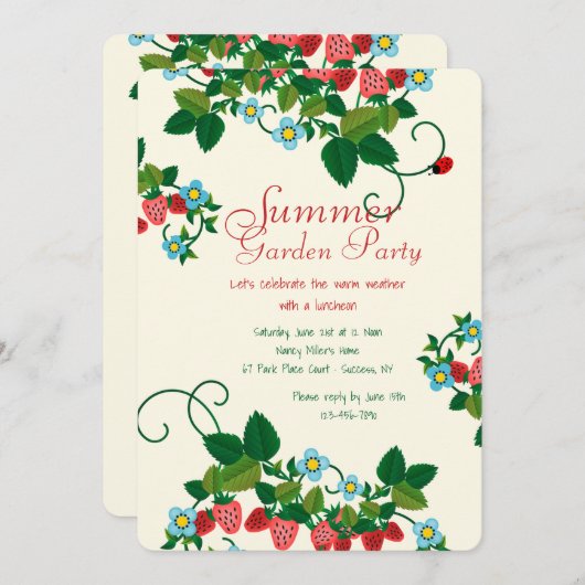 いちご分野の招待状 招待状 (正面/裏面)