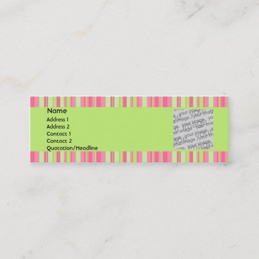 いちご及びキーウィのプロフィールカード スキニー名刺 (正面)