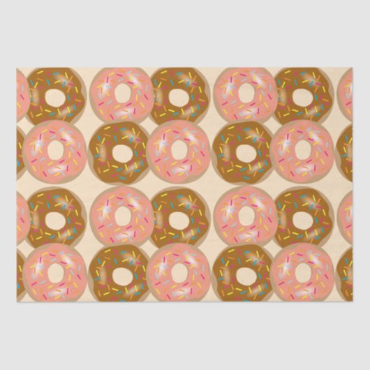 いちご及びチョコレートによって曇らされるドーナツ 薄葉紙 (正面)