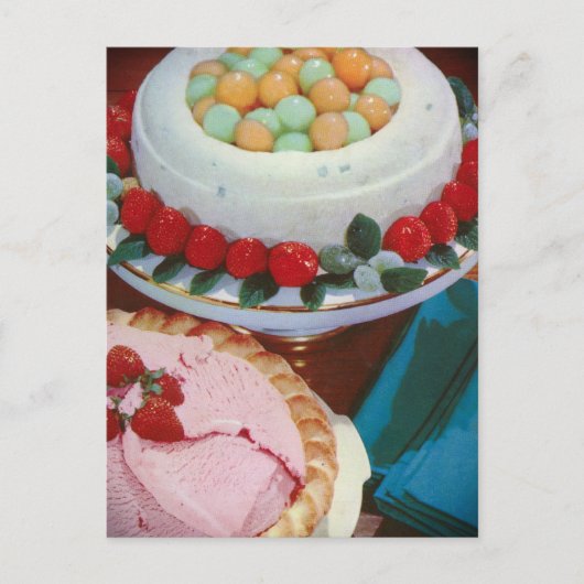 いちご及びミント ポストカード (正面)