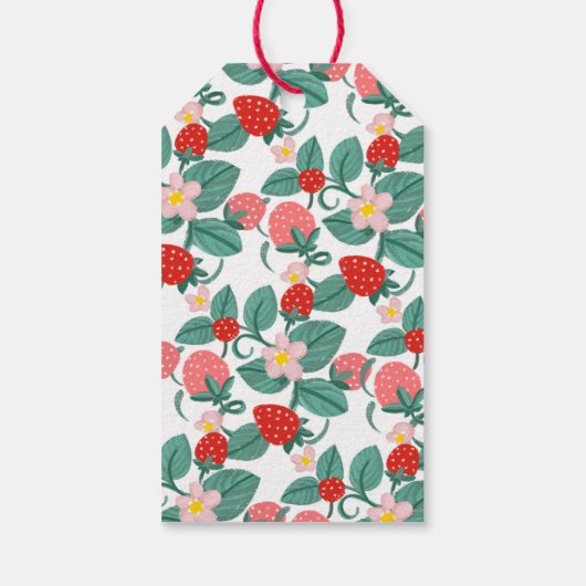 いちご図解入りの、写真付きののベリースイートベビーシャワー ギフトタグ (裏面)