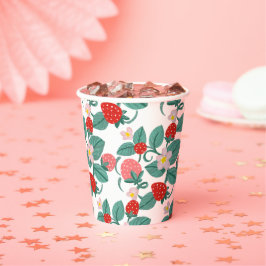 いちご図解入りの、写真付きののベリースイートベビーシャワー 紙コップ