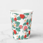 いちご図解入りの、写真付きののベリースイートベビーシャワー 紙コップ (左)