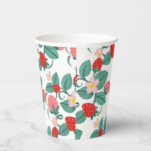 いちご図解入りの、写真付きののベリースイートベビーシャワー 紙コップ (右)