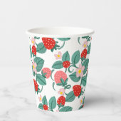 いちご図解入りの、写真付きののベリースイートベビーシャワー 紙コップ (正面)