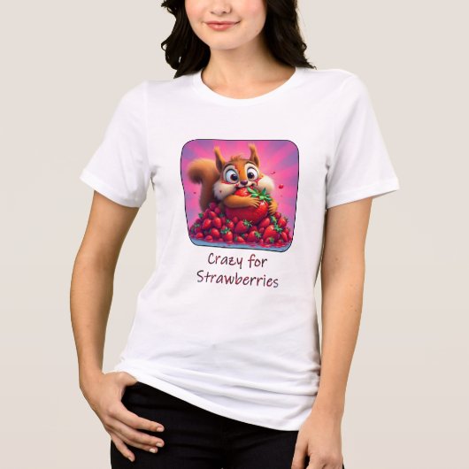 いちご大好きリス トライブレンドTシャツ (正面)