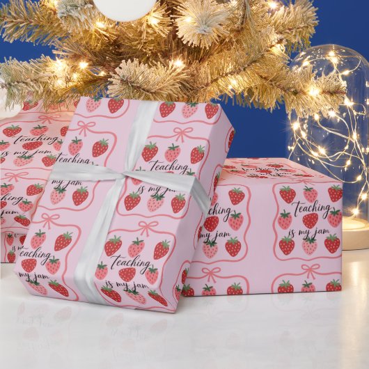 いちご好きの先生 教えるのが私のジャム ラッピングペーパー (クリスマス)