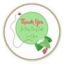 いちご子供の誕生日ありがとうステッカー