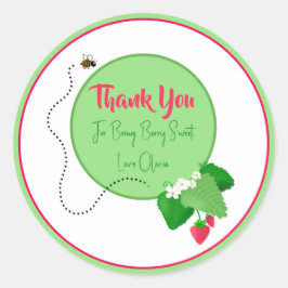 いちご子供の誕生日ありがとうステッカー ラウンドシール