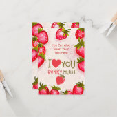 いちご愛してる ベリーマッチ グリーティングカード (正面/裏面インサイチュ)