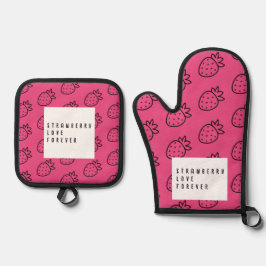 いちご愛。 鍋つかみ&鍋敷きセット
