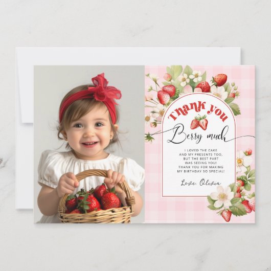 いちご感謝していはベリーマリーカード 招待状 (正面)