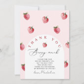 いちご感謝していベリー多くのサンキューカード 招待状 (正面)