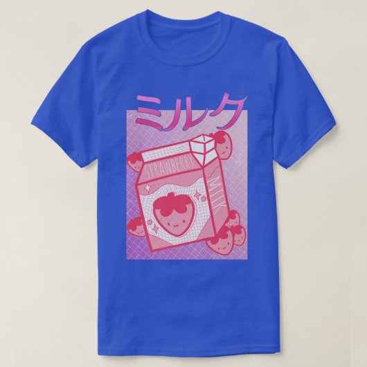 いちご日本のミルクストロベリーシェイク90s日本 tシャツ (デザイン正面)