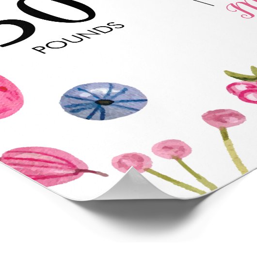 いちご最初の誕生日マイルストーンのサイン ポスター (角)