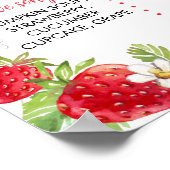 いちご最初の誕生日マイルストーンのサイン ポスター (角)