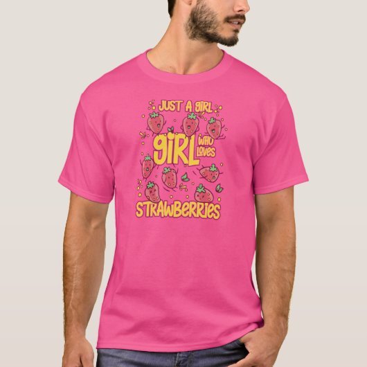 いちご果菜園の植物イチゴの種子 Tシャツ (正面)