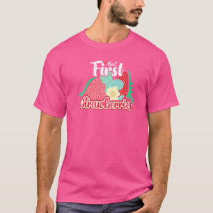 いちご果菜園の植物イチゴの種子 Tシャツ