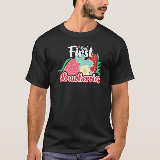 いちご果菜園の植物イチゴの種子 Tシャツ (正面)