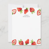 いちご柄の子供 ノートカード (正面)