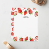 いちご柄の子供 ノートカード (正面/裏面インサイチュ)