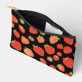 いちご柄 アクセサリーポーチ