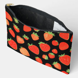 いちご柄 アクセサリーポーチ