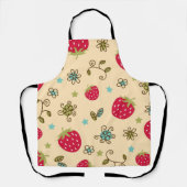 いちご柄 エプロン (正面)