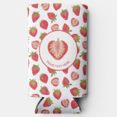 いちご柄 スリム缶クーラー (正面)