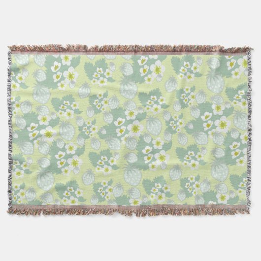 いちご柄 スローブランケット (正面)