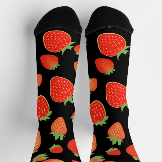 いちご柄 ソックス (上部)