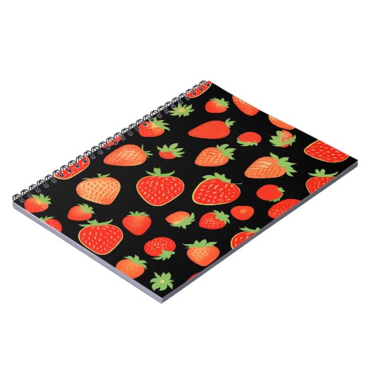 いちご柄 ノートブック (左側)