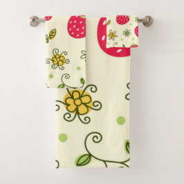 いちご柄 バスタオルセット