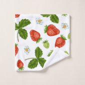 いちご柄 バスタオルセット (ウォッシュタオル)