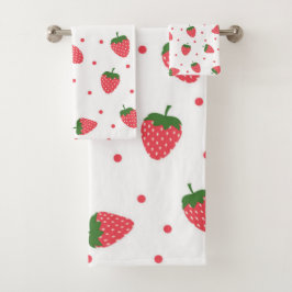 いちご柄 バスタオルセット
